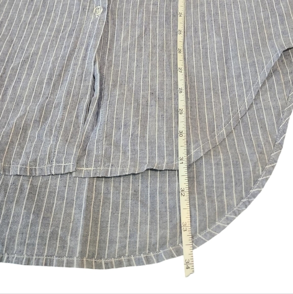 OLIVIA K pinstriped button-down tunic L - Picture 6 of 7